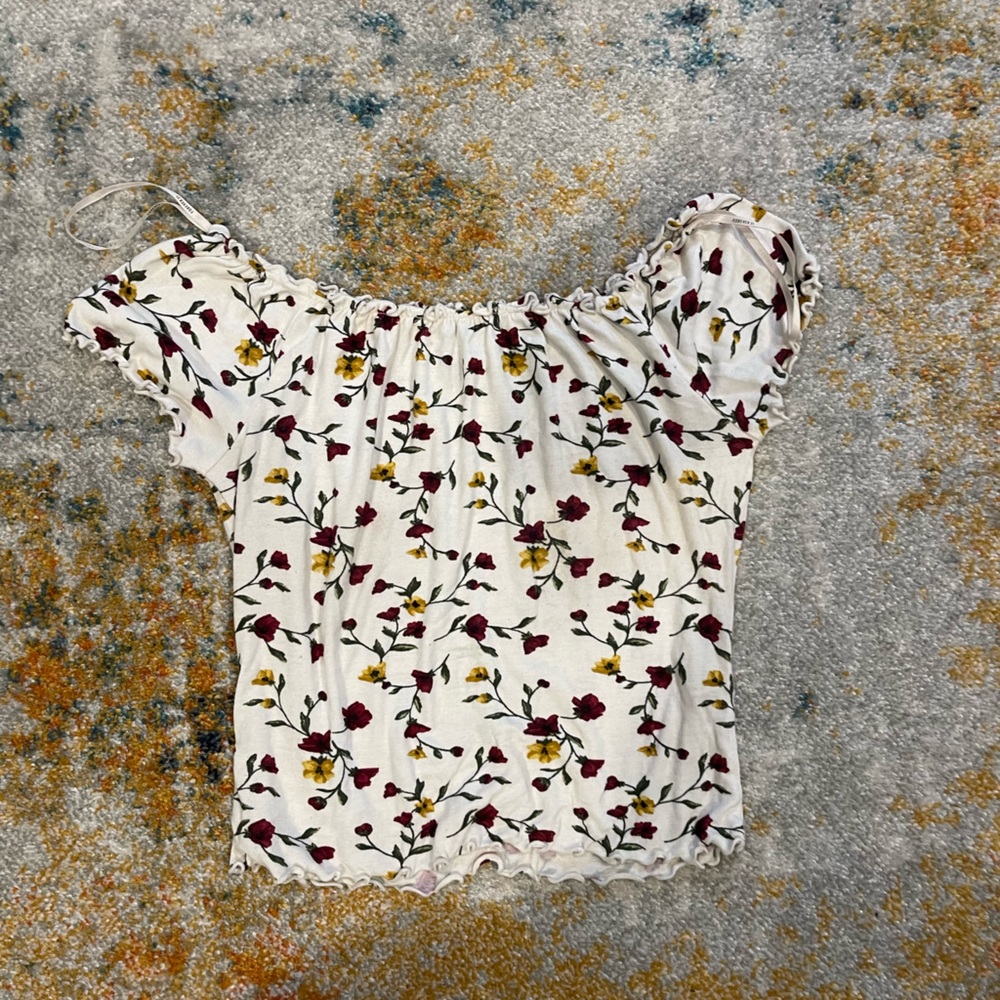 Floral off the shoulder crop top
